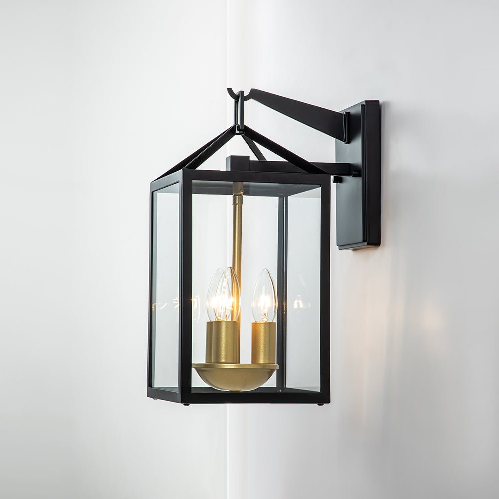 Modern Rectangle Lantern Outdoor Wall Sconce Light | Dravon