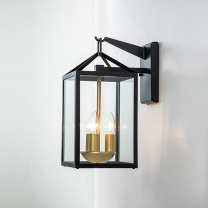 Modern Rectangle Lantern Outdoor Wall Sconce Light | Dravon