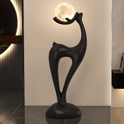 Modern Resin Deer Floor Lamp with LED Globe Shade | Zelvora