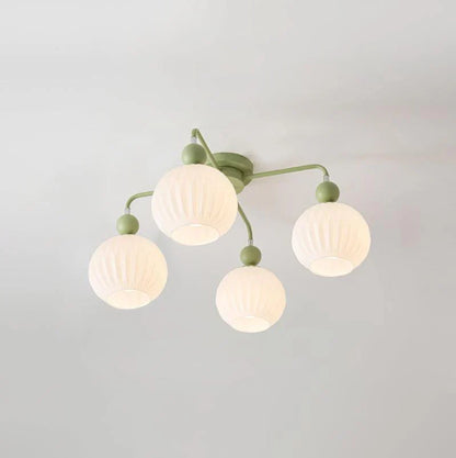 Modern Ribbed Glass Ceiling Light Fixture | Lumvir