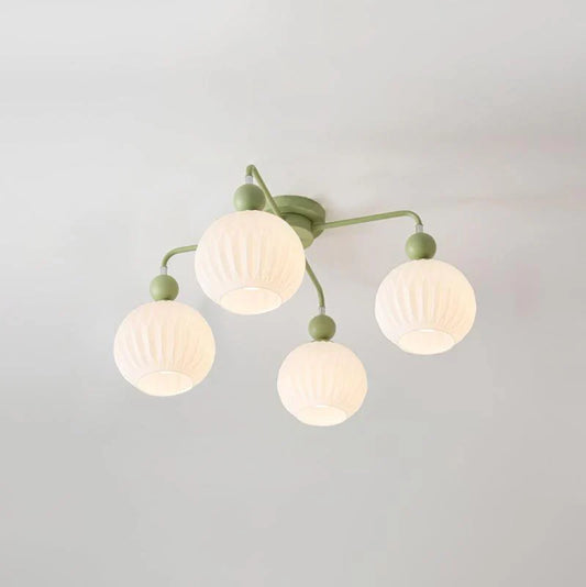 Modern Ribbed Glass Ceiling Light Fixture | Lumvir