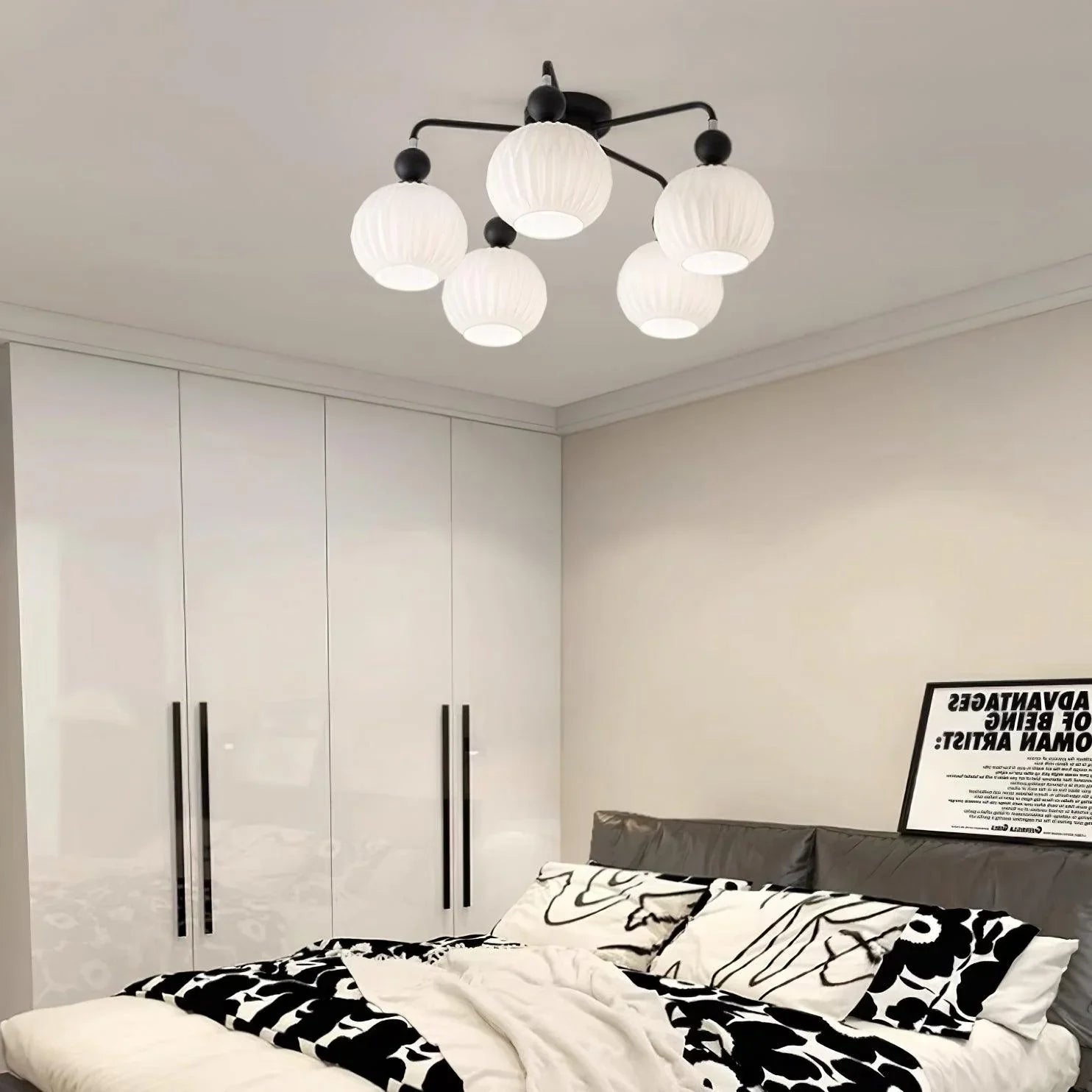 Modern Ribbed Glass Ceiling Light Fixture | Lumvir