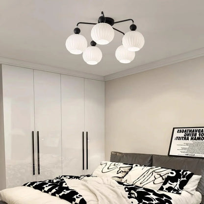 Modern Ribbed Glass Ceiling Light Fixture | Lumvir