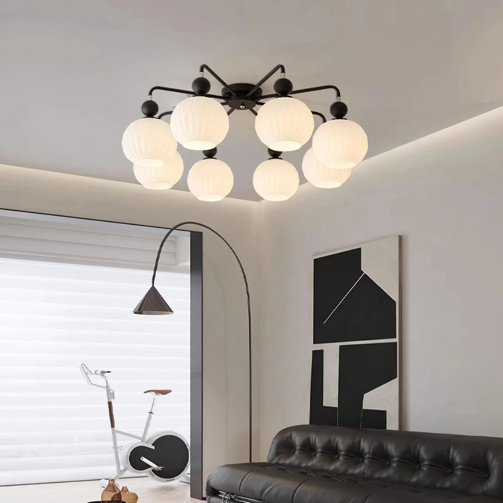 Modern Ribbed Glass Ceiling Light Fixture | Lumvir