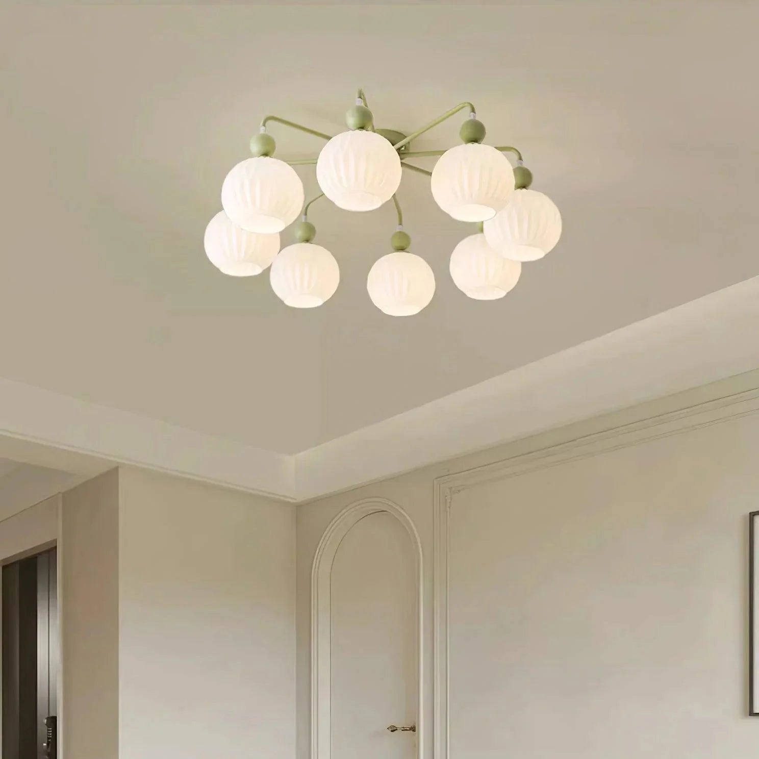 Modern Ribbed Glass Ceiling Light Fixture | Lumvir