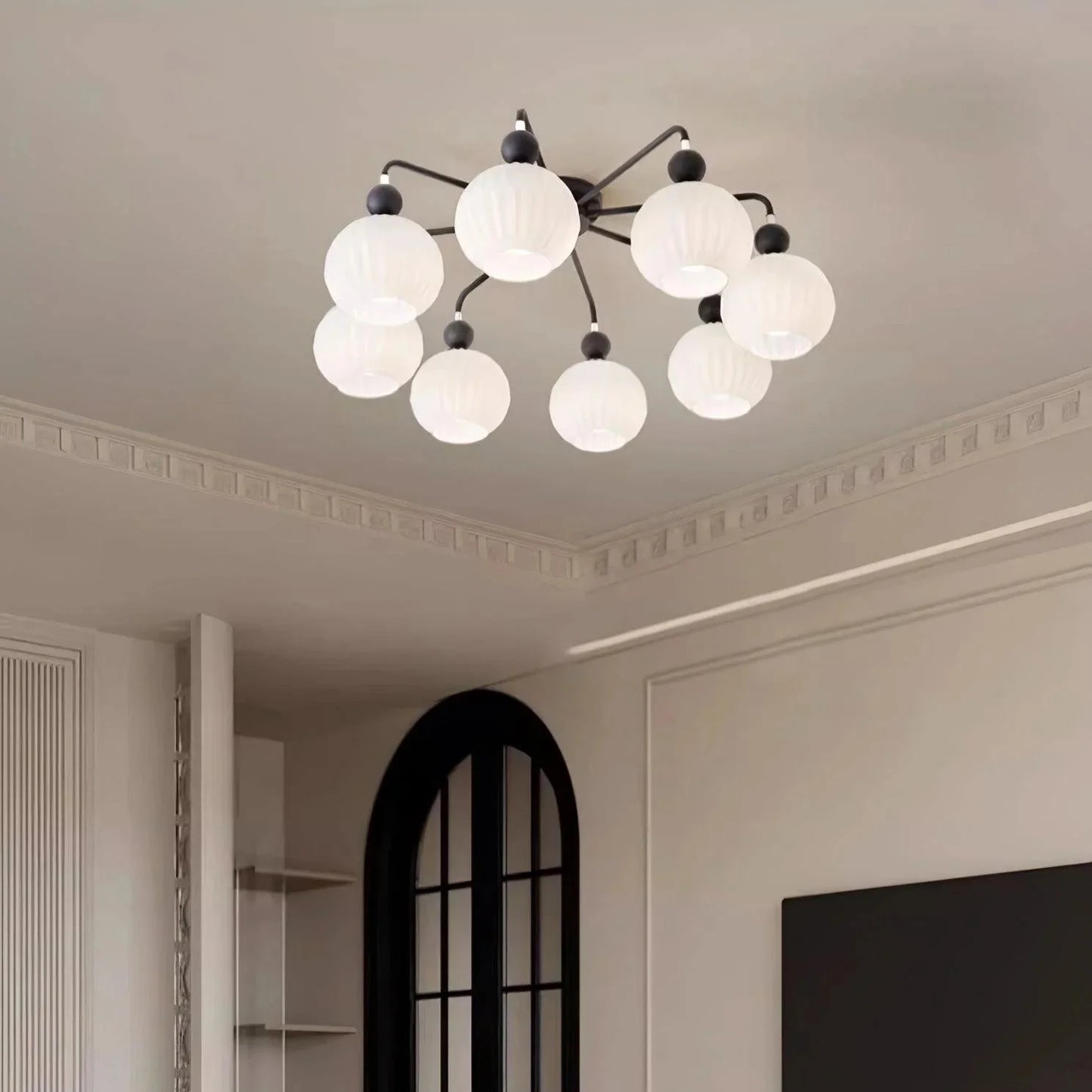 Modern Ribbed Glass Ceiling Light Fixture | Lumvir