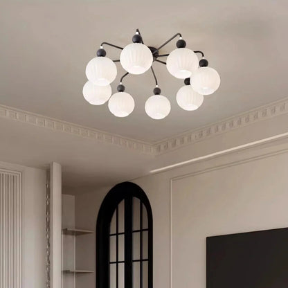 Modern Ribbed Glass Ceiling Light Fixture | Lumvir