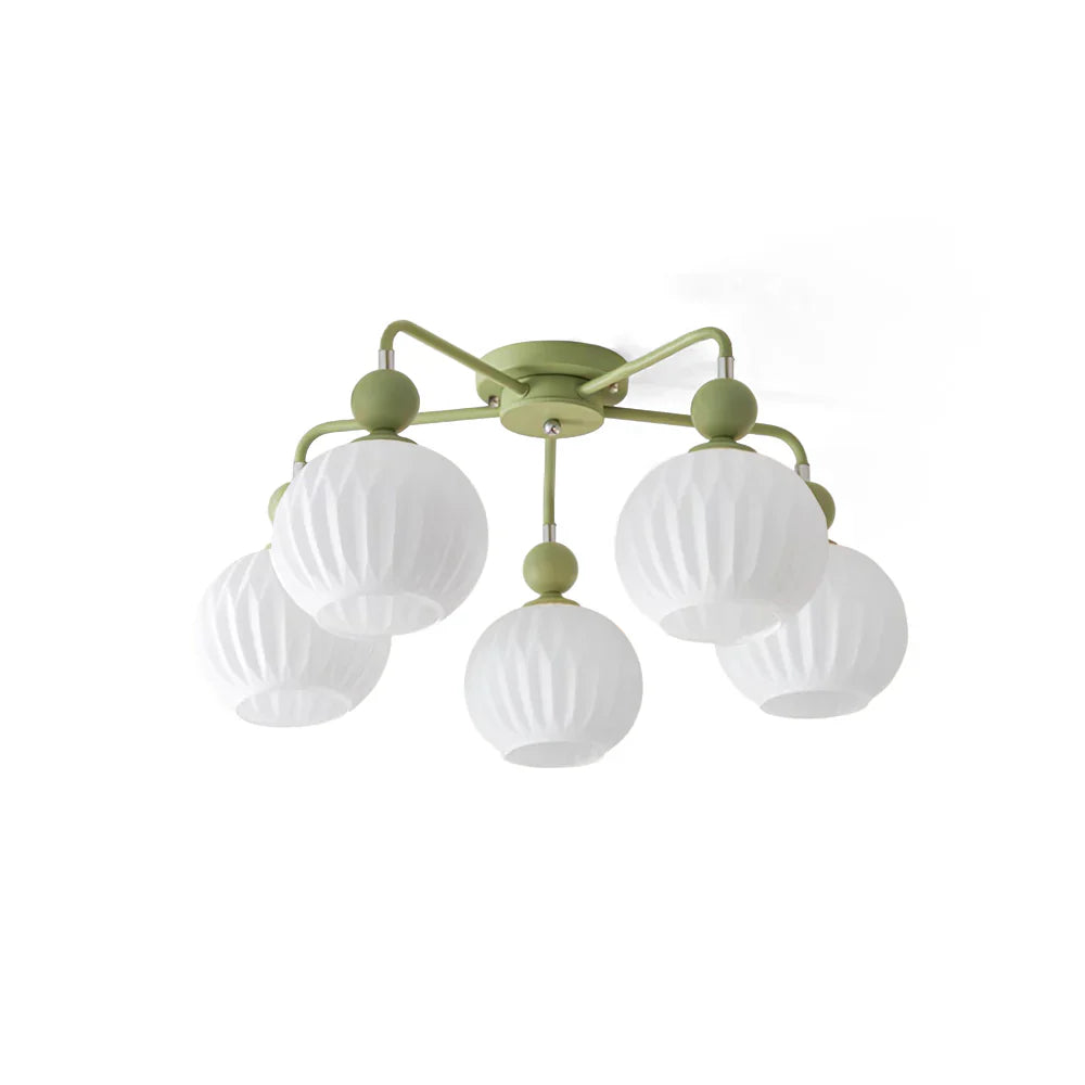 Modern Ribbed Glass Ceiling Light Fixture | Lumvir
