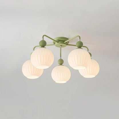 Modern Ribbed Glass Ceiling Light Fixture | Lumvir