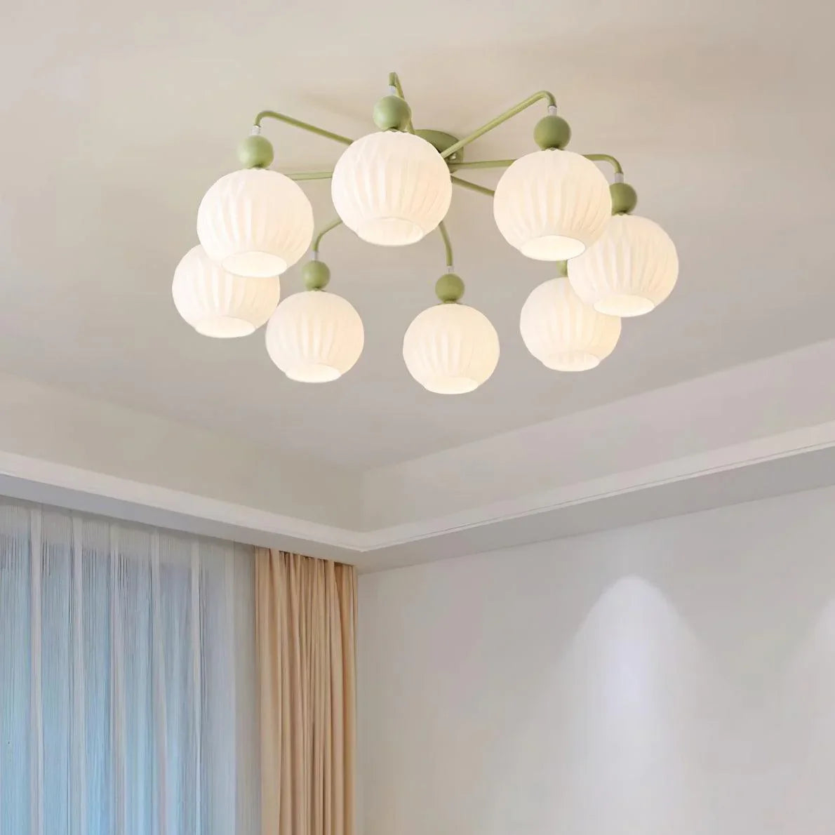 Modern Ribbed Glass Ceiling Light Fixture | Lumvir