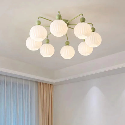 Modern Ribbed Glass Ceiling Light Fixture | Lumvir