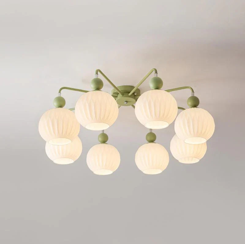 Modern Ribbed Glass Ceiling Light Fixture | Lumvir