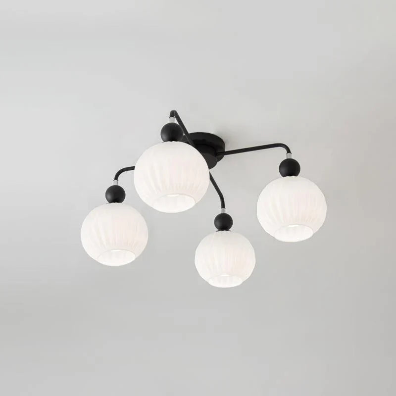 Modern Ribbed Glass Ceiling Light Fixture | Lumvir