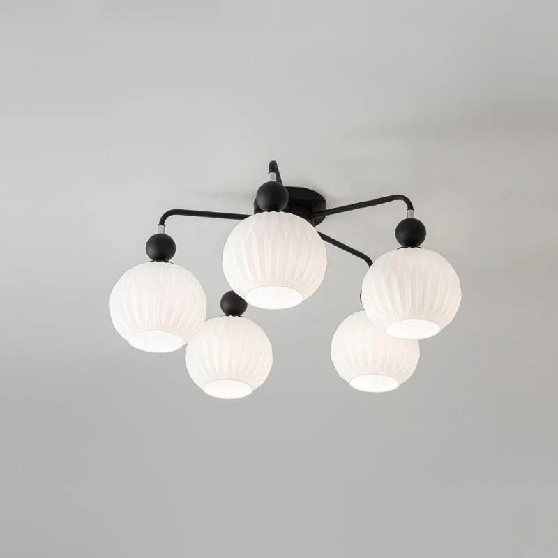 Modern Ribbed Glass Ceiling Light Fixture | Lumvir