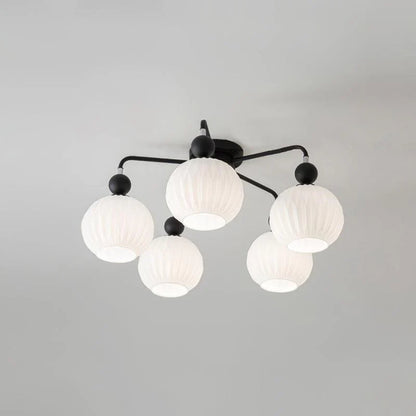 Modern Ribbed Glass Ceiling Light Fixture | Lumvir
