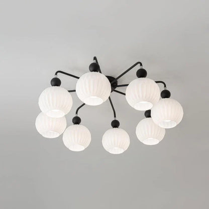 Modern Ribbed Glass Ceiling Light Fixture | Lumvir