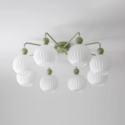 Modern Ribbed Glass Ceiling Light Fixture | Lumvir