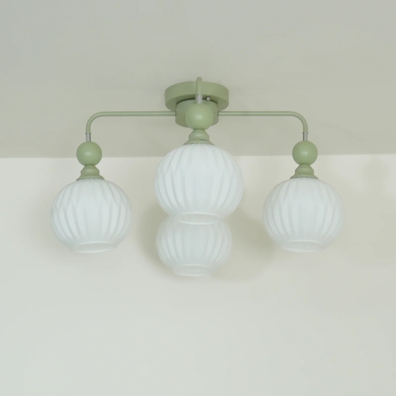 Modern Ribbed Glass Ceiling Light Fixture | Lumvir