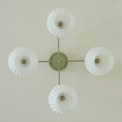 Modern Ribbed Glass Ceiling Light Fixture | Lumvir