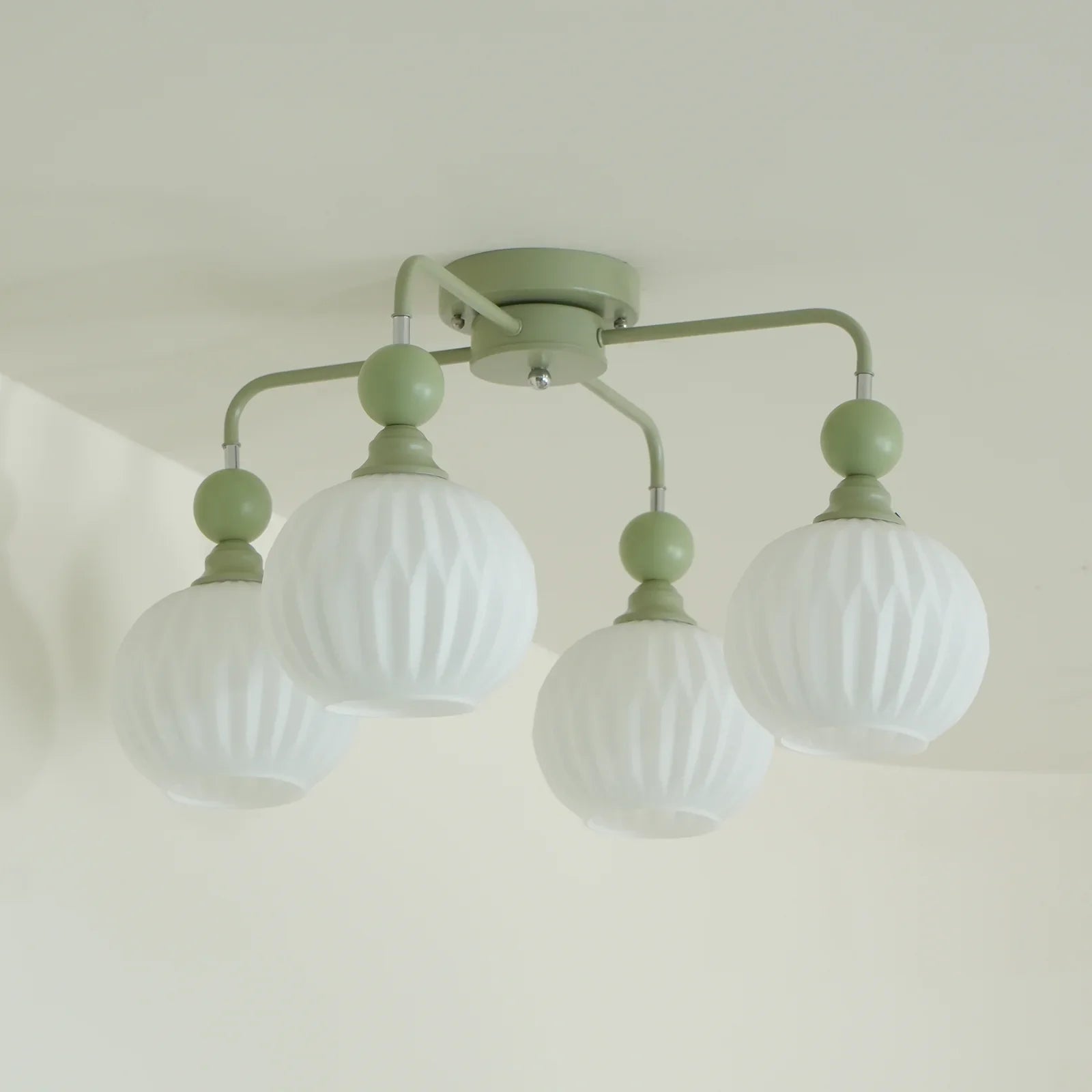Modern Ribbed Glass Ceiling Light Fixture | Lumvir