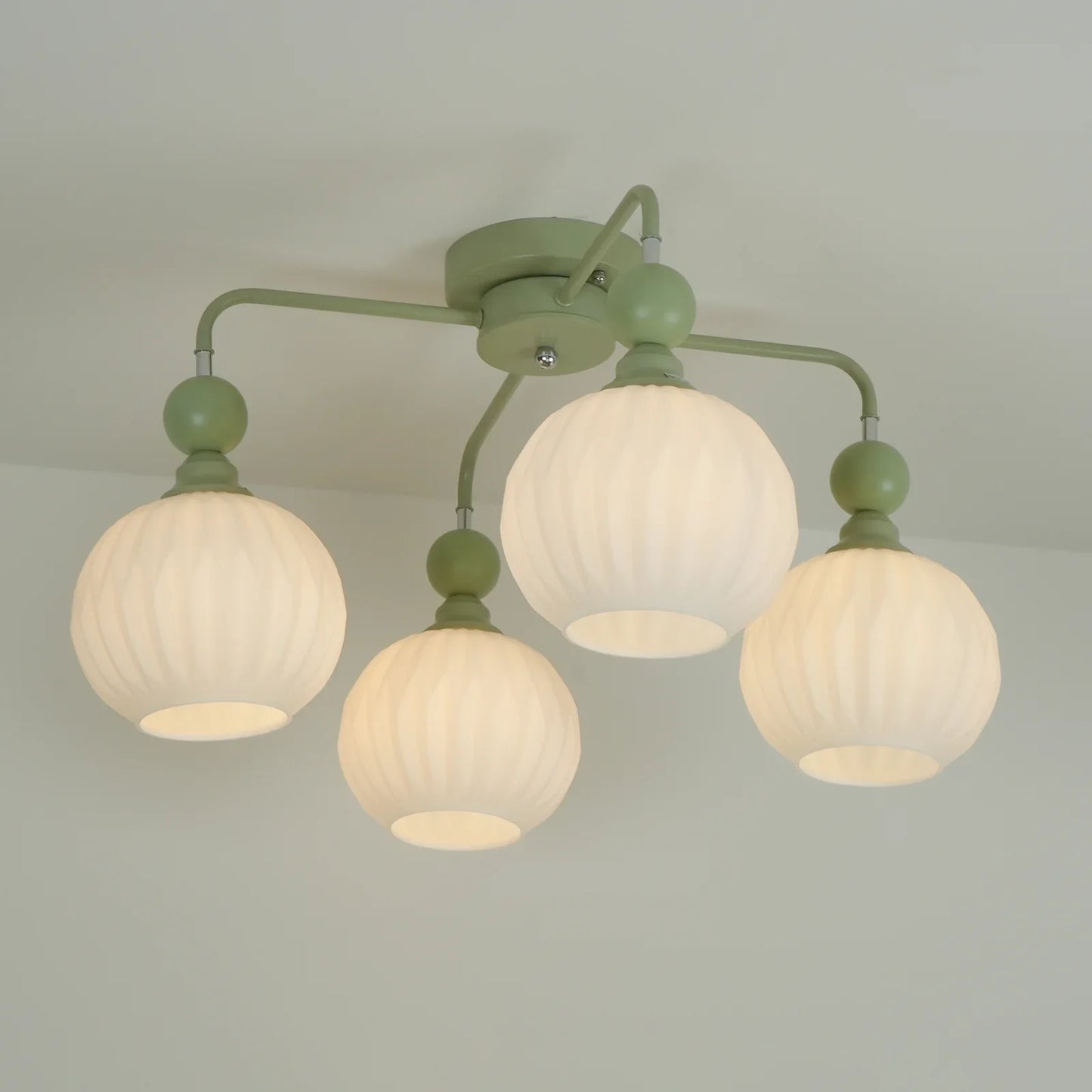 Modern Ribbed Glass Ceiling Light Fixture | Lumvir