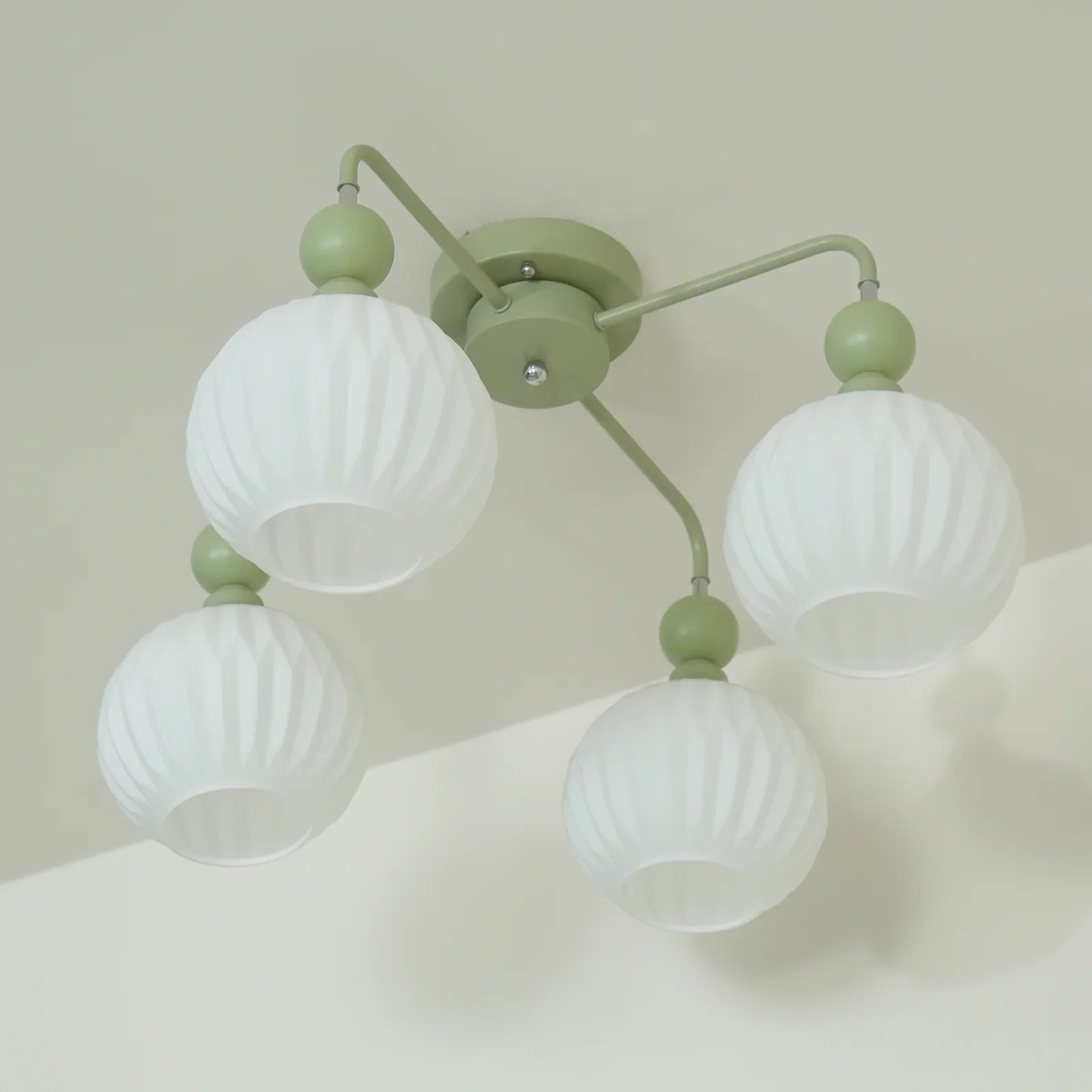 Modern Ribbed Glass Ceiling Light Fixture | Lumvir