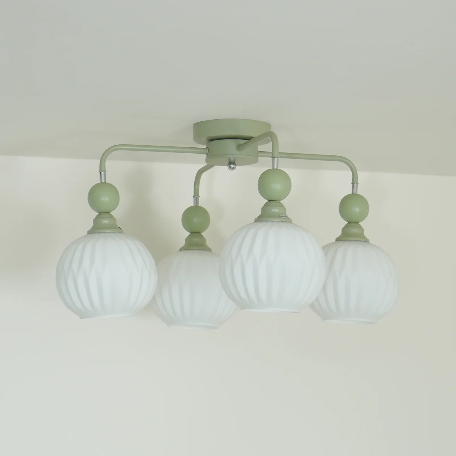 Modern Ribbed Glass Ceiling Light Fixture | Lumvir
