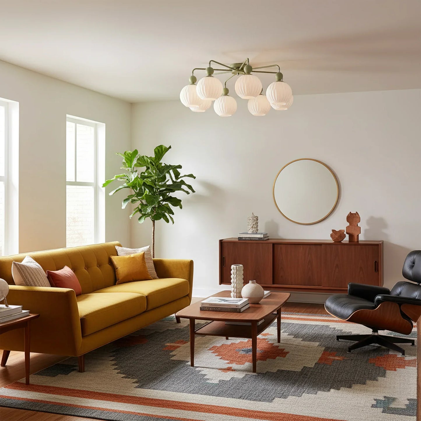 Modern Ribbed Glass Ceiling Light Fixture | Lumvir