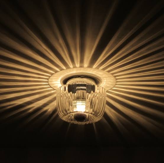 Modern Rippled Glass Flush Ceiling Light | Lamirad