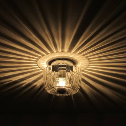 Modern Rippled Glass Flush Ceiling Light | Lamirad