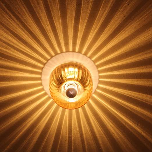 Modern Rippled Glass Flush Ceiling Light | Lamirad