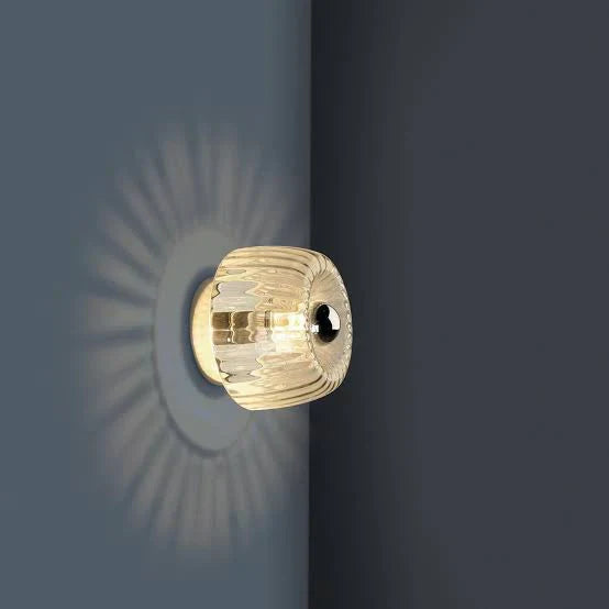 Modern Rippled Glass Flush Ceiling Light | Lamirad