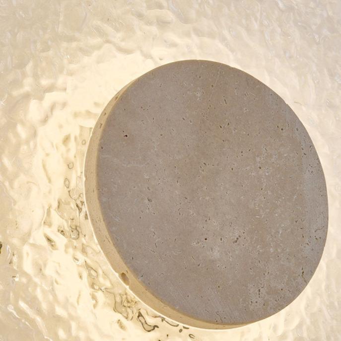 Modern Round Acrylic Travertine LED Wall Lamp Light | Melvrix