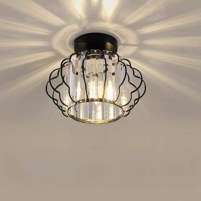 Modern Round Crystal Ceiling Light Gold or Black | Vilion