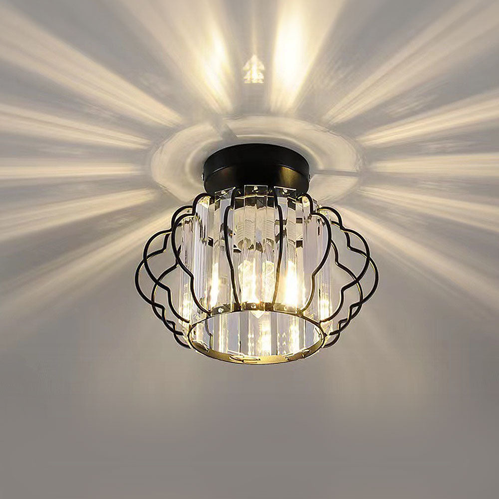 Modern Round Crystal Ceiling Light Gold or Black | Vilion