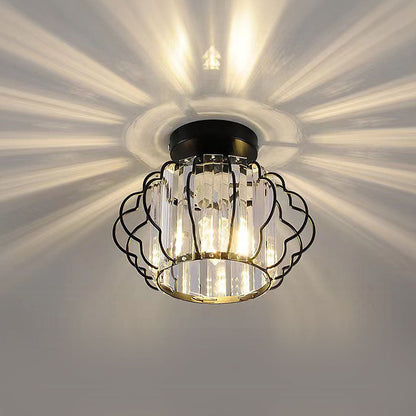 Modern Round Crystal Ceiling Light Gold or Black | Vilion