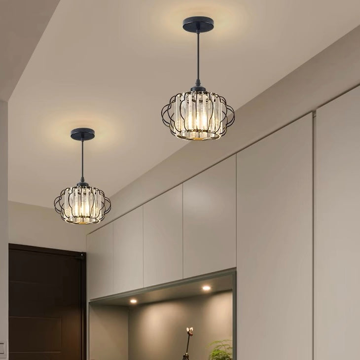 Modern Round Crystal Ceiling Light Gold or Black | Vilion