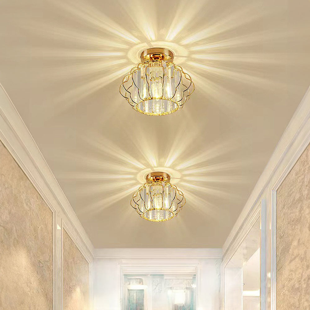 Modern Round Crystal Ceiling Light Gold or Black | Vilion