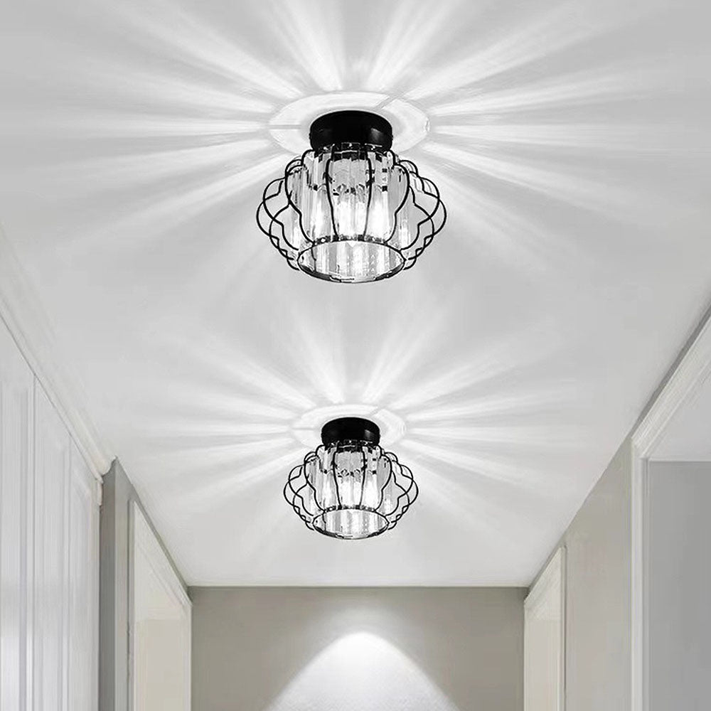 Modern Round Crystal Ceiling Light Gold or Black | Vilion