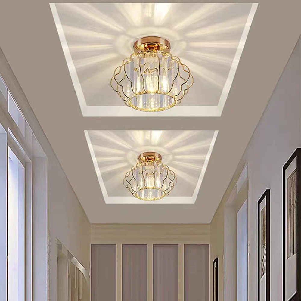 Modern Round Crystal Ceiling Light Gold or Black | Vilion