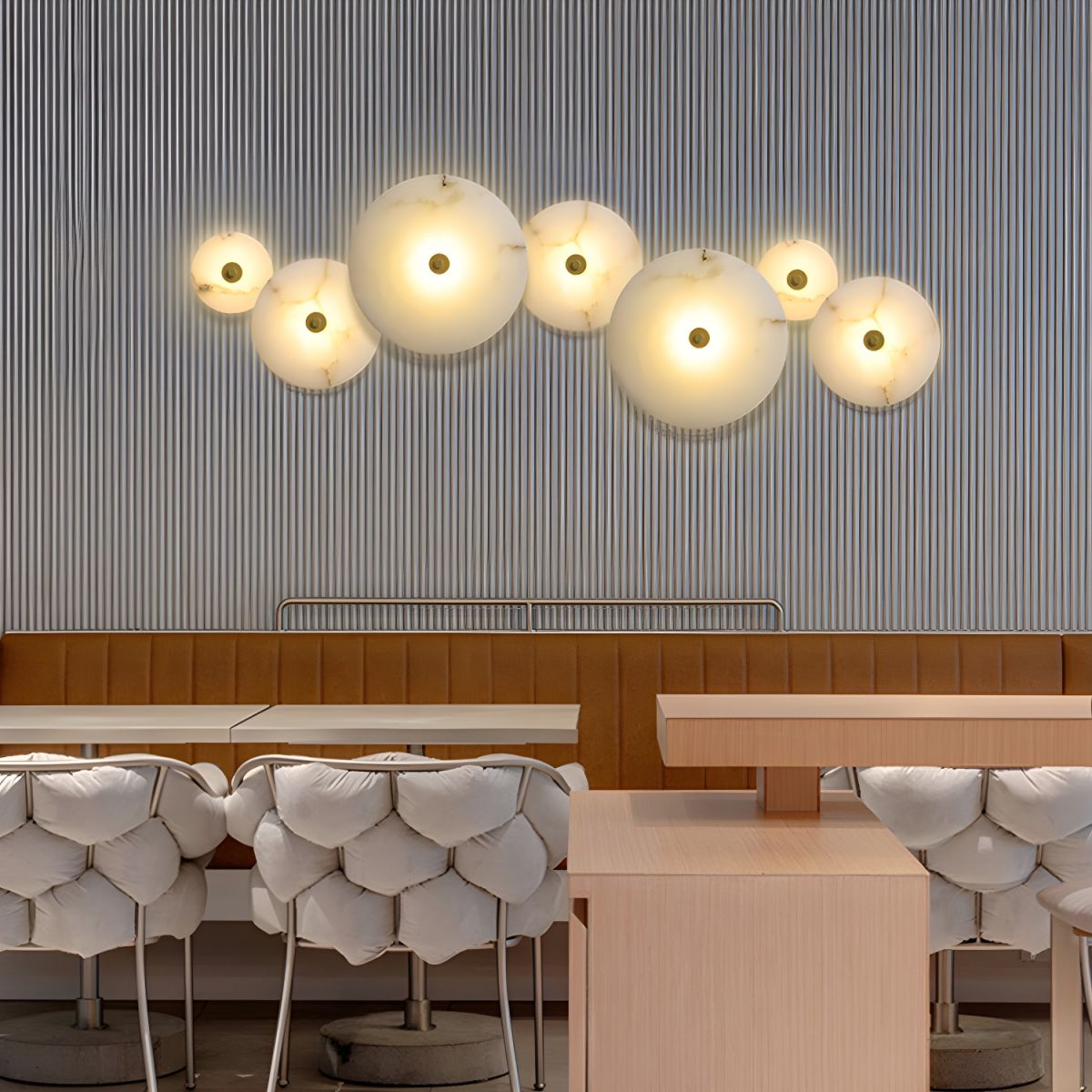 Modern Round Marble Alabaster Wall Light Design | Albaro
