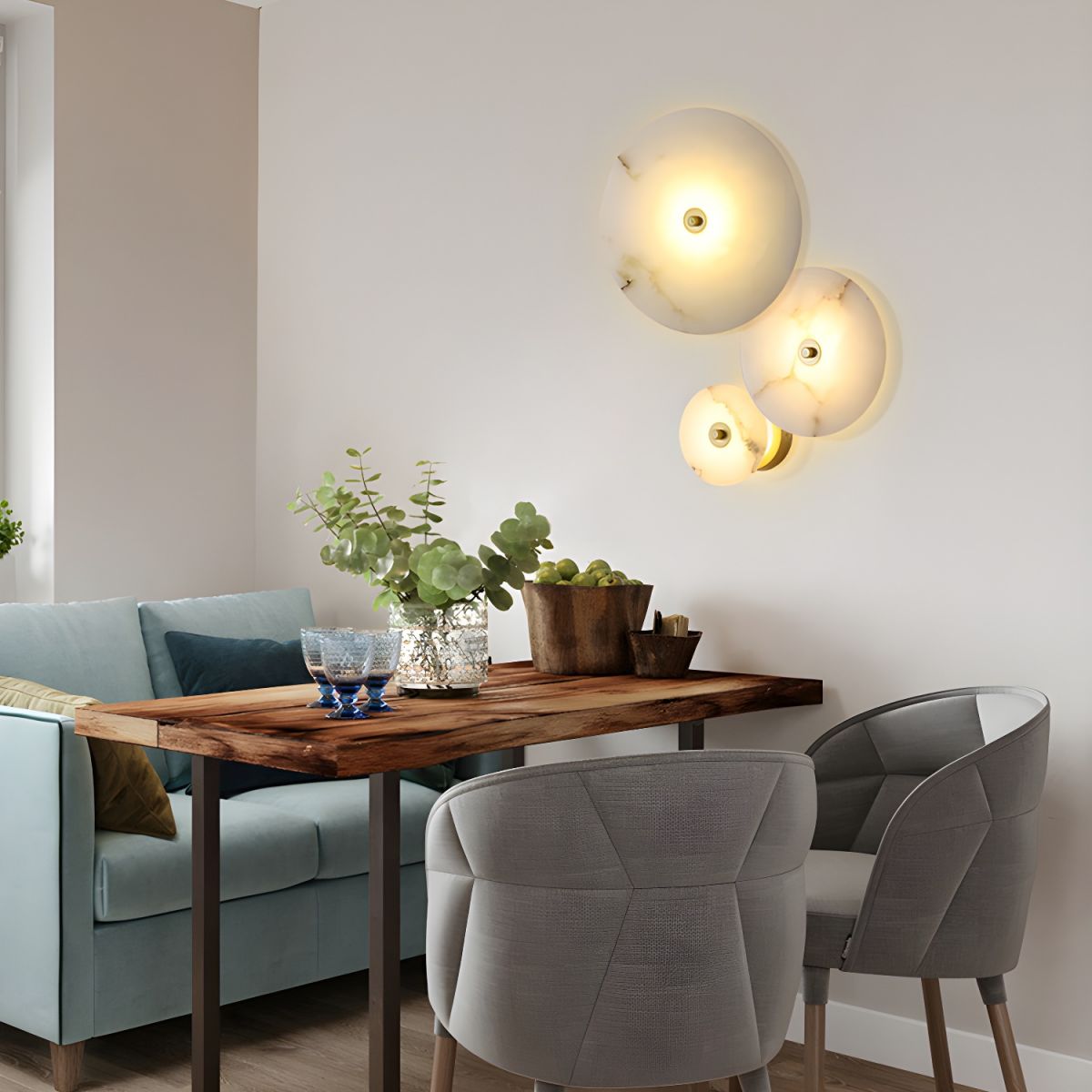 Modern Round Marble Alabaster Wall Light Design | Albaro