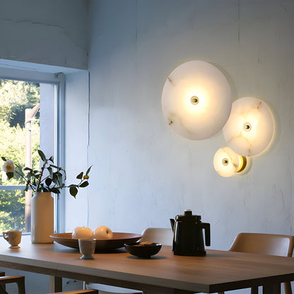 Modern Round Marble Alabaster Wall Light Design | Albaro