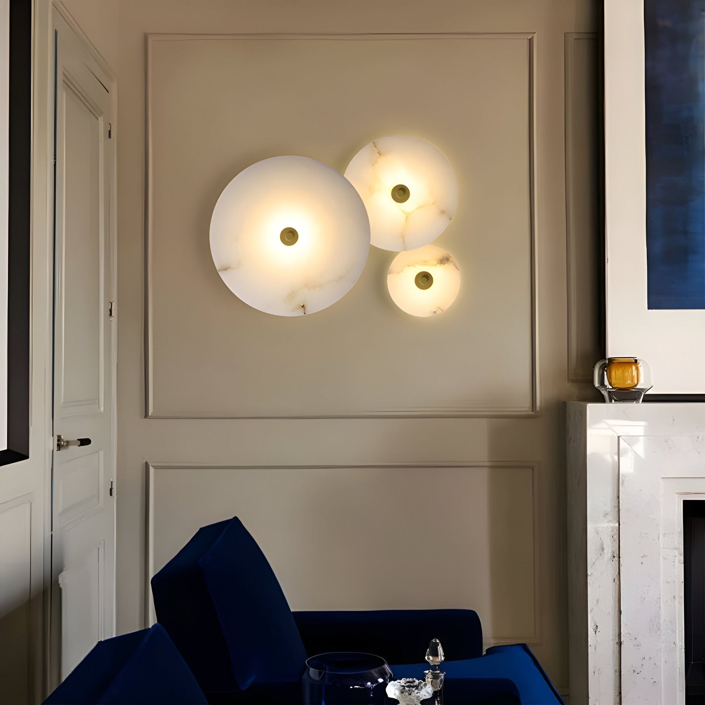 Modern Round Marble Alabaster Wall Light Design | Albaro