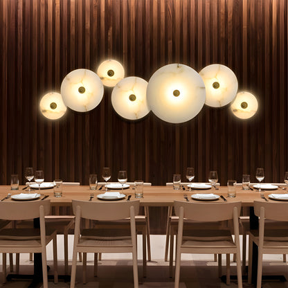 Modern Round Marble Alabaster Wall Light Design | Albaro