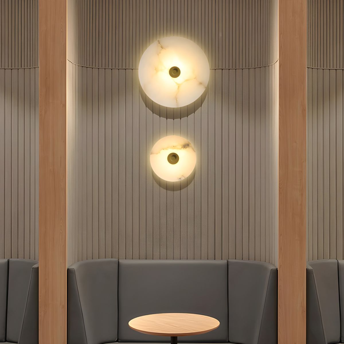 Modern Round Marble Alabaster Wall Light Design | Albaro