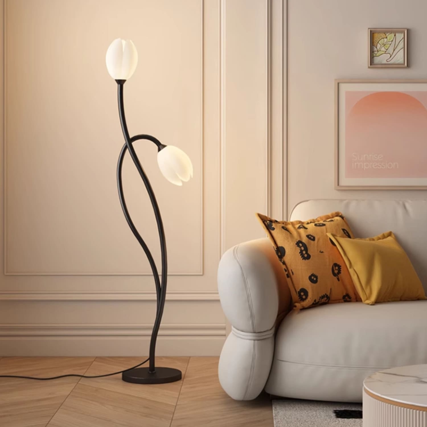 Modern Sculptural Metal Flower Floor Lamp Design | Kelvino