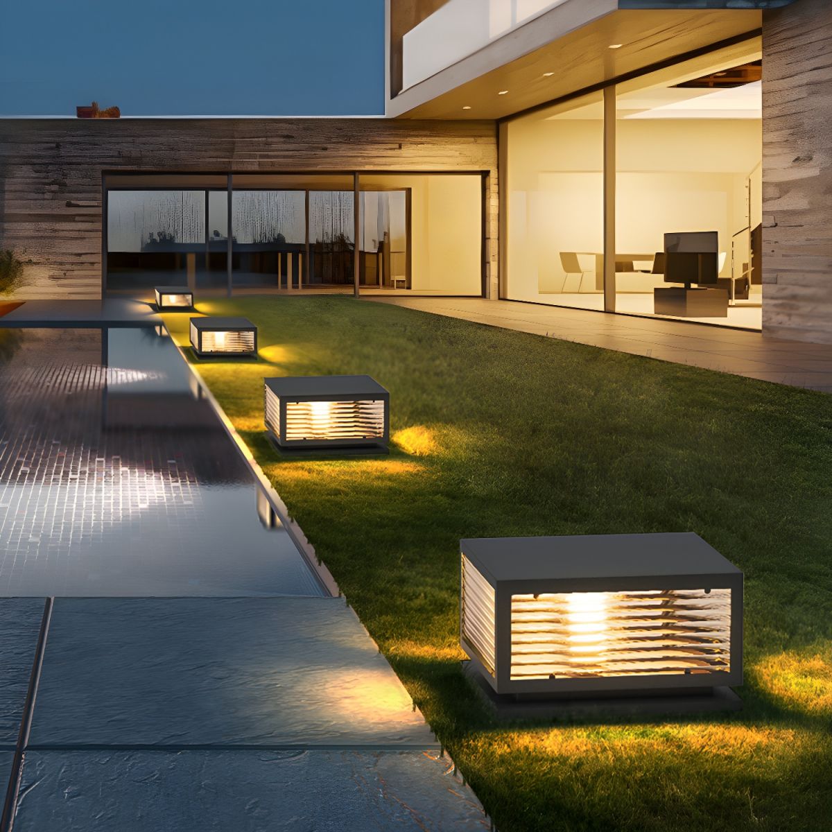 Modern Square Metal Outdoor Waterproof Light Fixture | Perqis