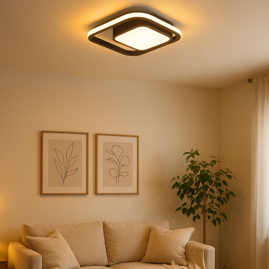 Modern Square Ring LED Ceiling Light Fixture | Solion