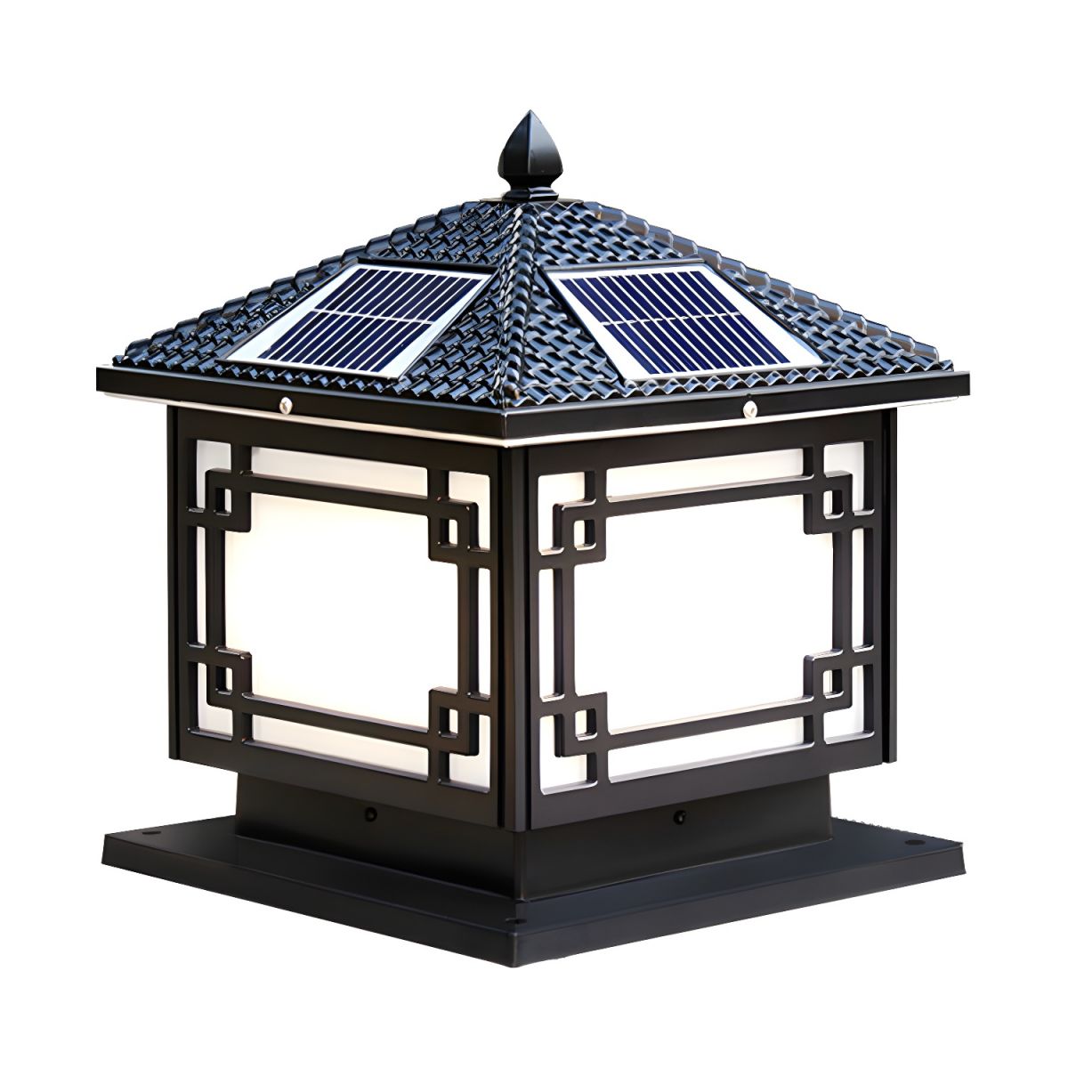 Modern Square Solar Metal Outdoor Light Fixture | Fenlora